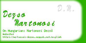 dezso martonosi business card